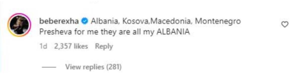 Bebe Reksa IG objava o Albaniji.jpg