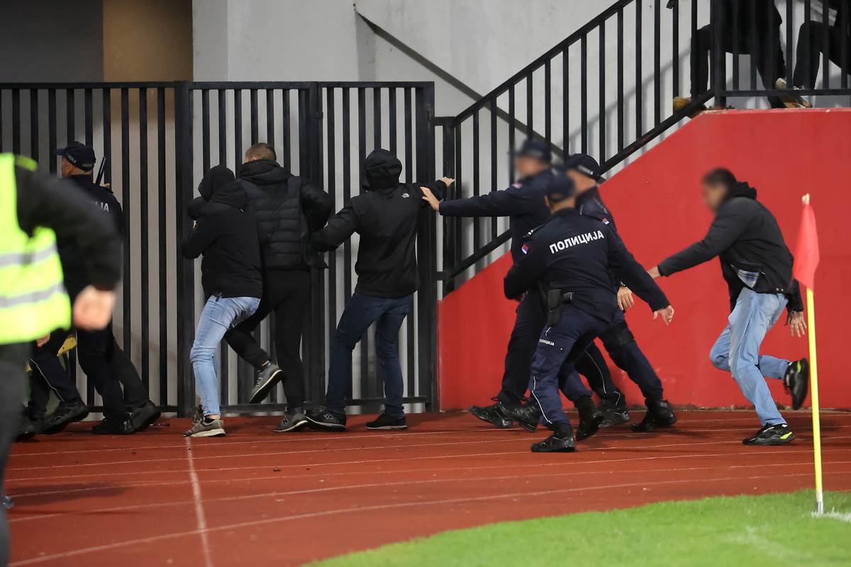 Tuča na meču Borac Čačak Voždovac u Užicu