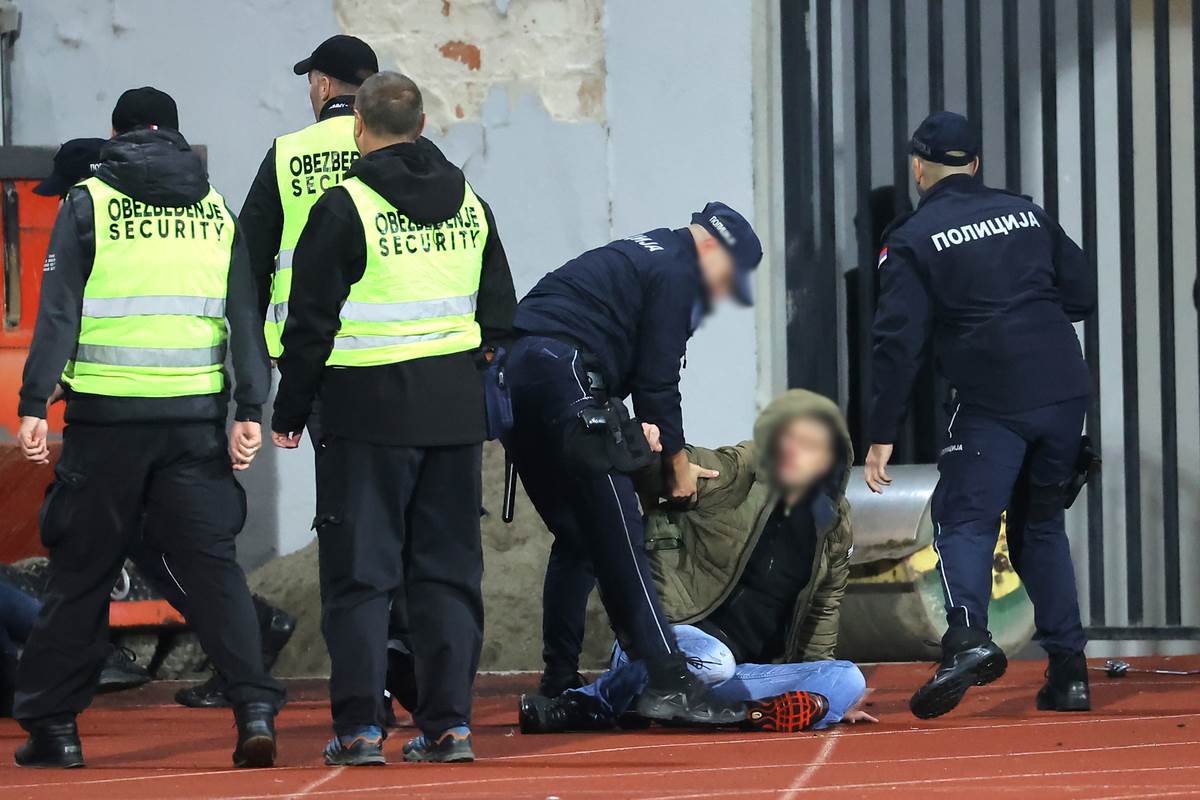 Tuča na meču Borac Čačak Voždovac u Užicu