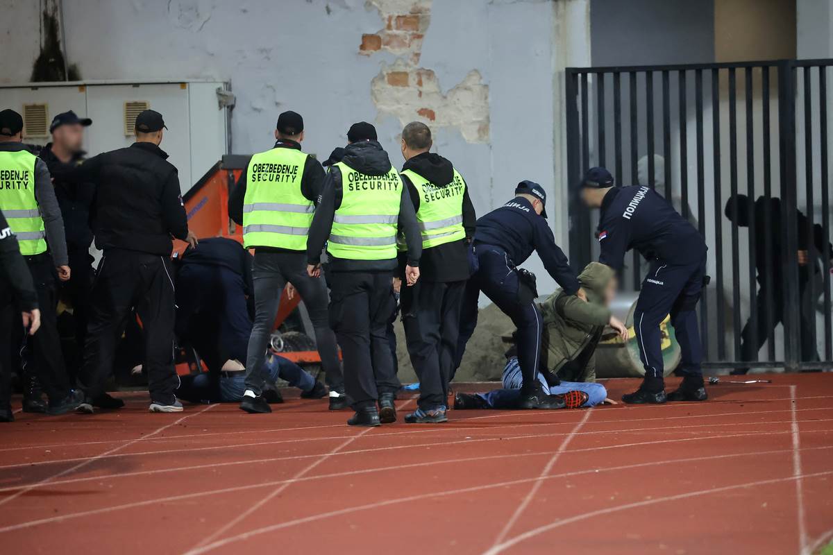 Tuča na meču Borac Čačak Voždovac u Užicu