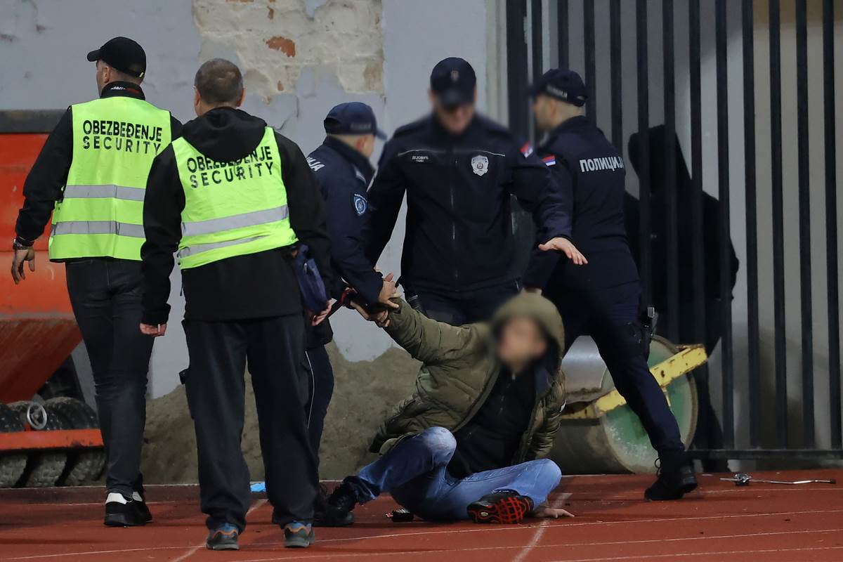 Tuča na meču Borac Čačak Voždovac u Užicu