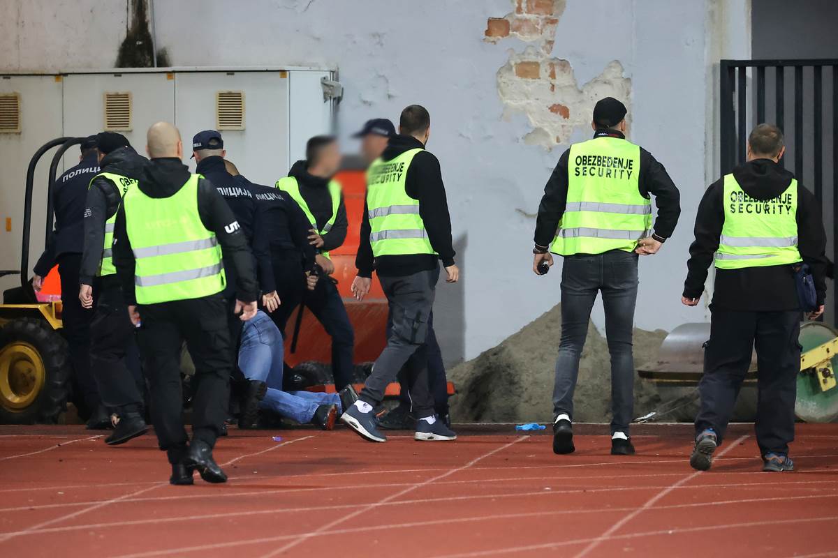 Tuča na meču Borac Čačak Voždovac u Užicu