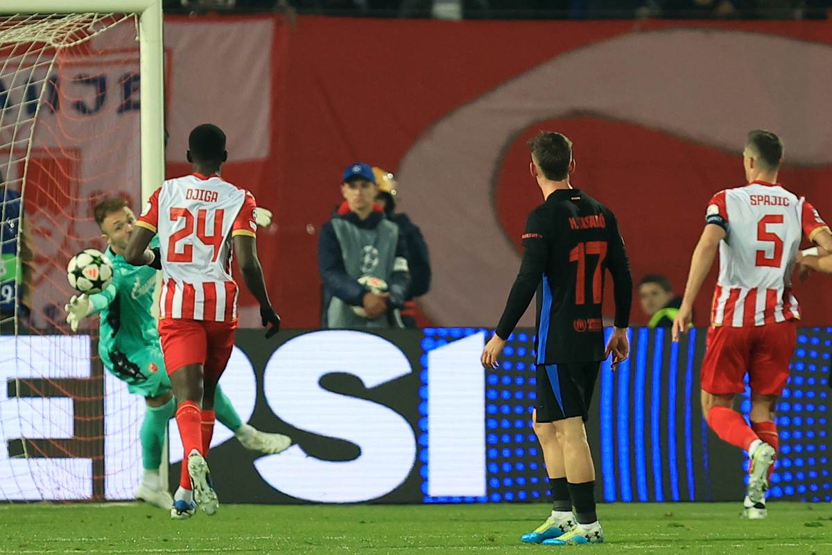 Crvena zvezda pretposlednja na tabeli Lige šampiona