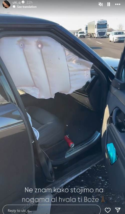 Uki Q doživela saobraćajnu nesreću