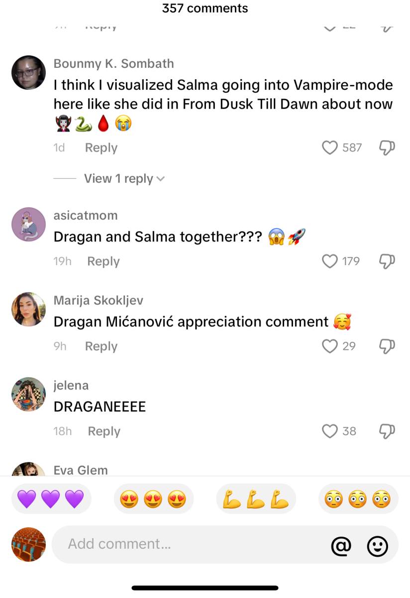 Dragan Mićanović, Salma Hajek komentari