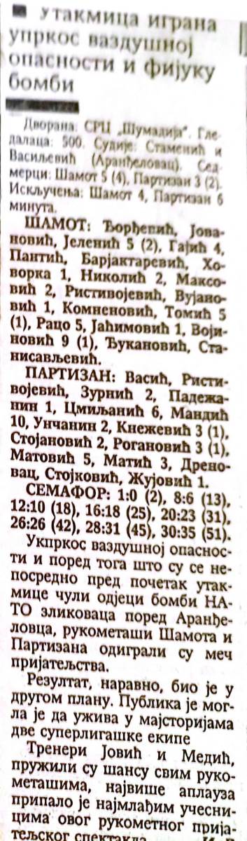 Partizan - Crvenka 99