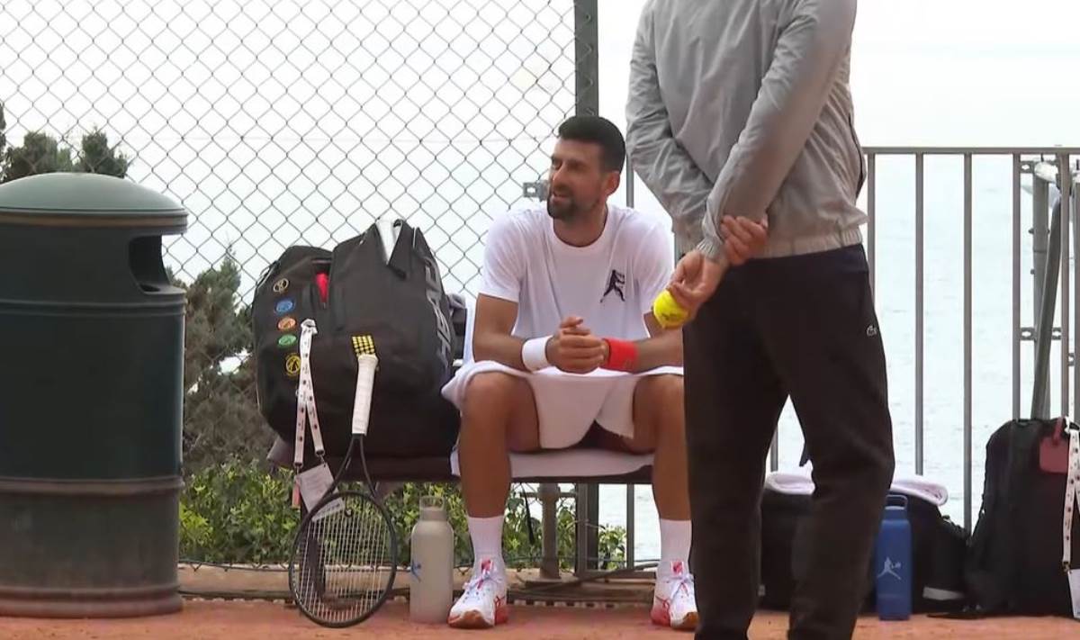 Novak Djokovic na treningu u Monte KarlU