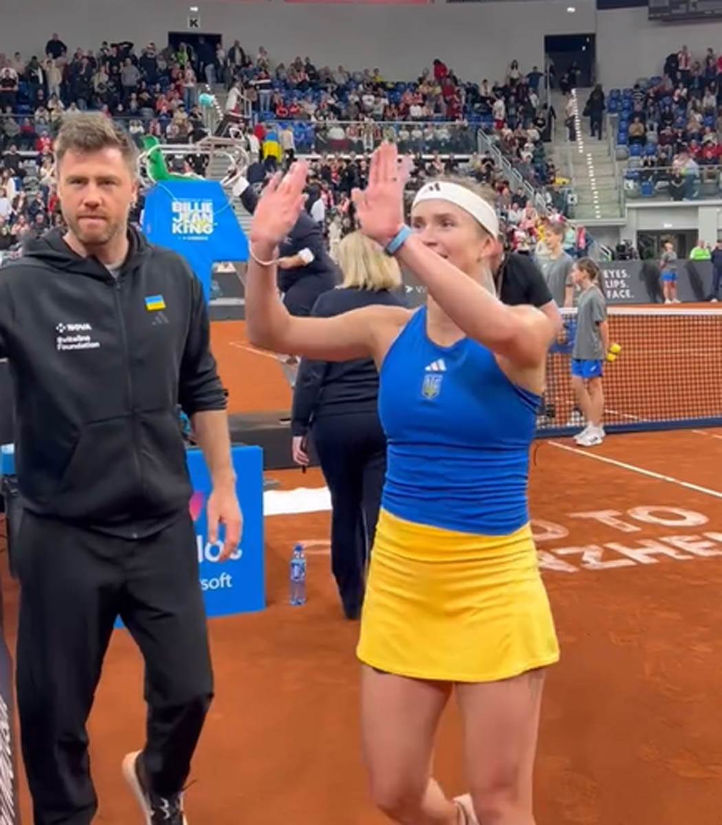 Elina Svitolina slavi pobedu za Ukrajinu