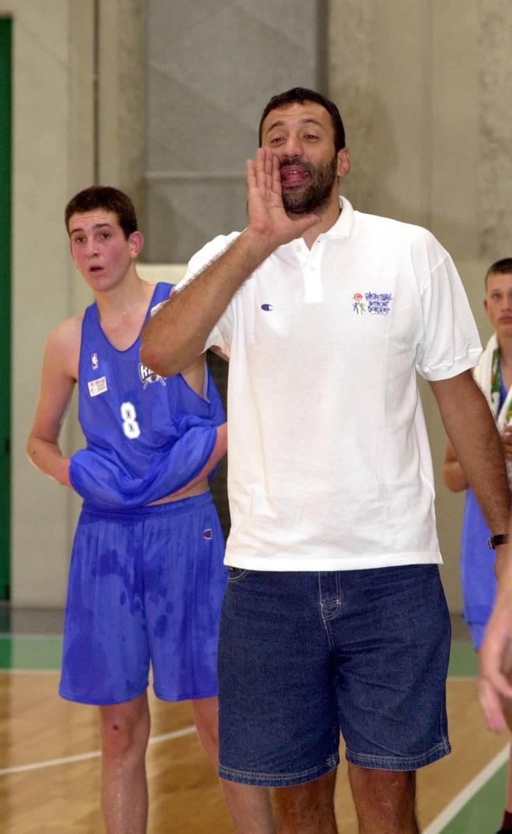 Dragan Labović i Vlade Divac na kampu u Trevizu 2001.