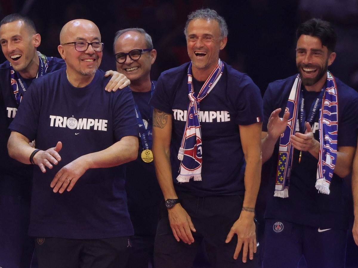 Luis Enrike na proslavi titule Lige šampiona