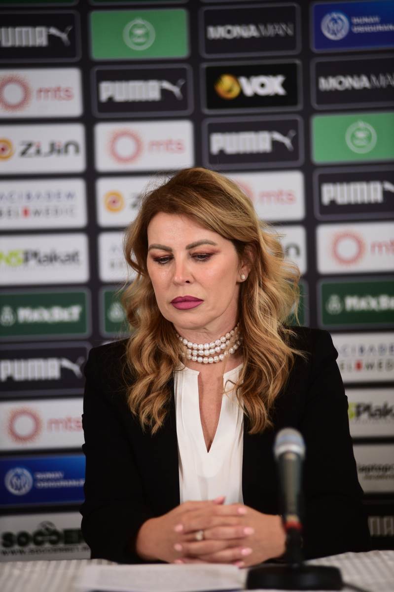 Milka Forcan na konferenciji Upravnog odbora FK Partizan