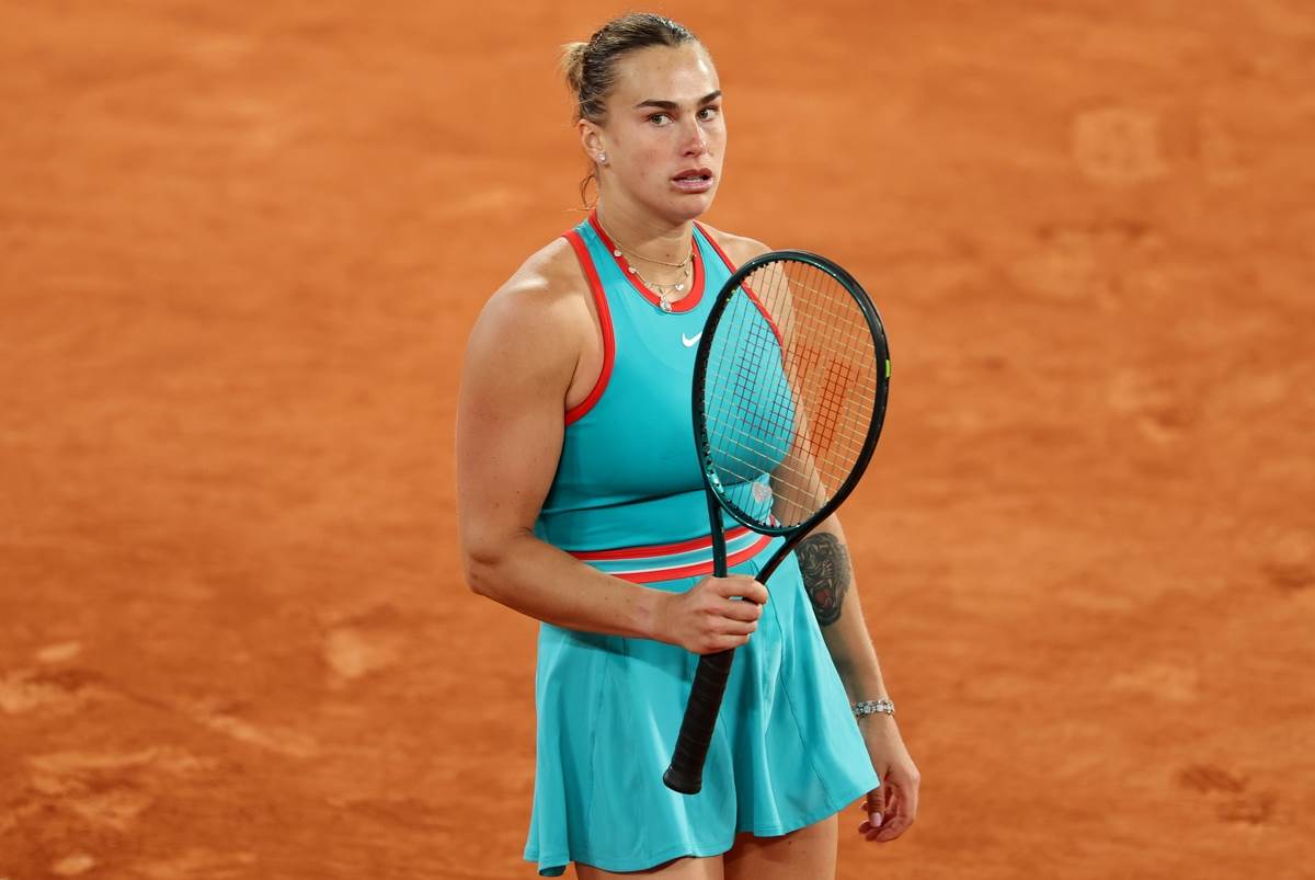 Arina Sabalenka na meču protiv Ige Švjontek