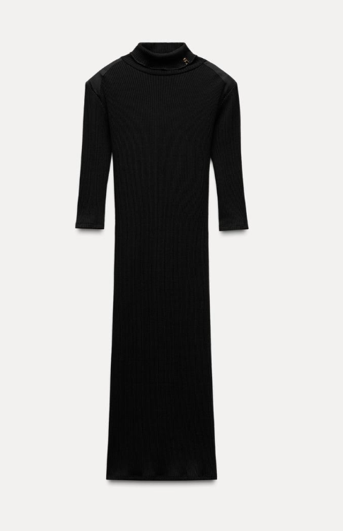 Zimska crna haljina za svaki dan