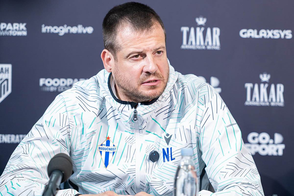 Nenad Lalatović na konferenciji za novinare Budućnosti