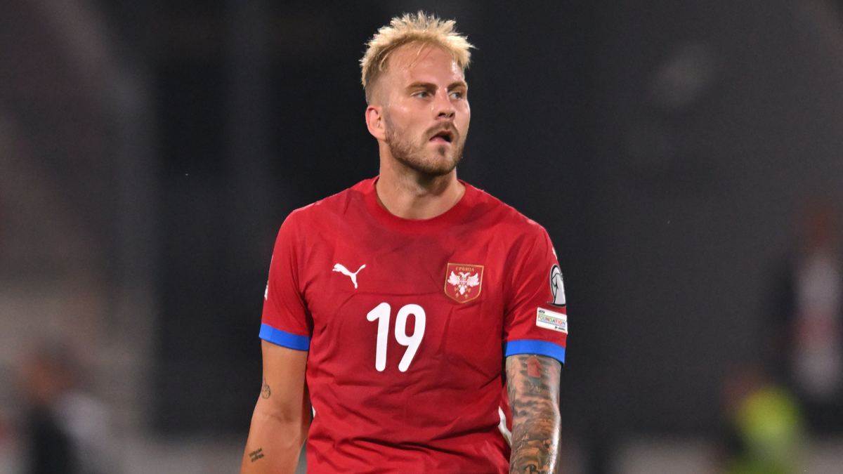 Uroš Račić na utakmici Srbija Andora