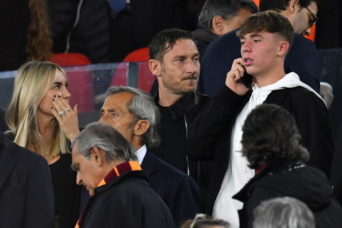 Frančesko Toti i Kristijan Toti na utakmici Rome