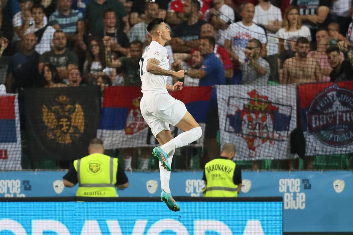 Benjamin Šeško slavi protiv Srbije