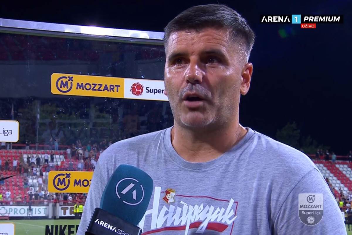 Milan Nikolić trener Napretka daje izjavu posle Partizana 2:7