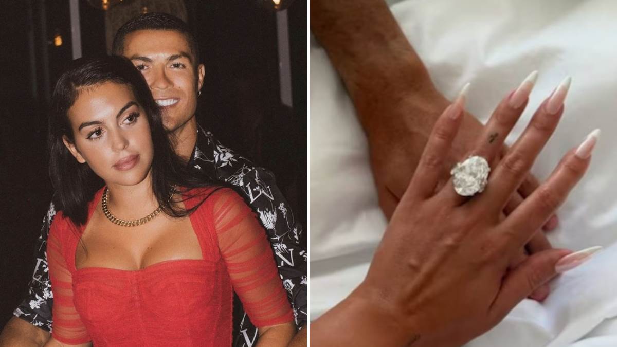 Kristijano Ronaldo i Georgina Rodrigez sa vereničkim prstenom