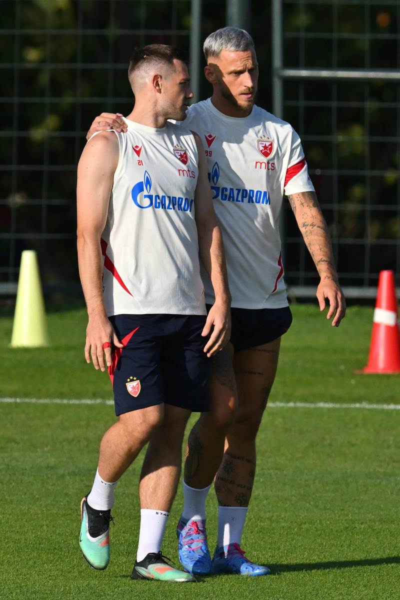 Timi Maks Elšnik i Marko Arnautović na treningu ZvezdeG