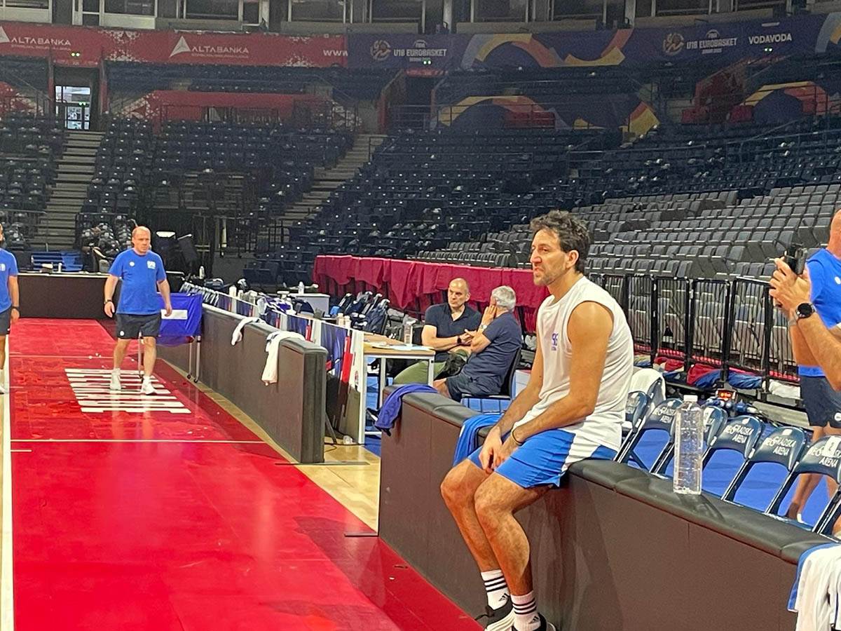 Vasa Micić na treningu reprezentacije u Areni