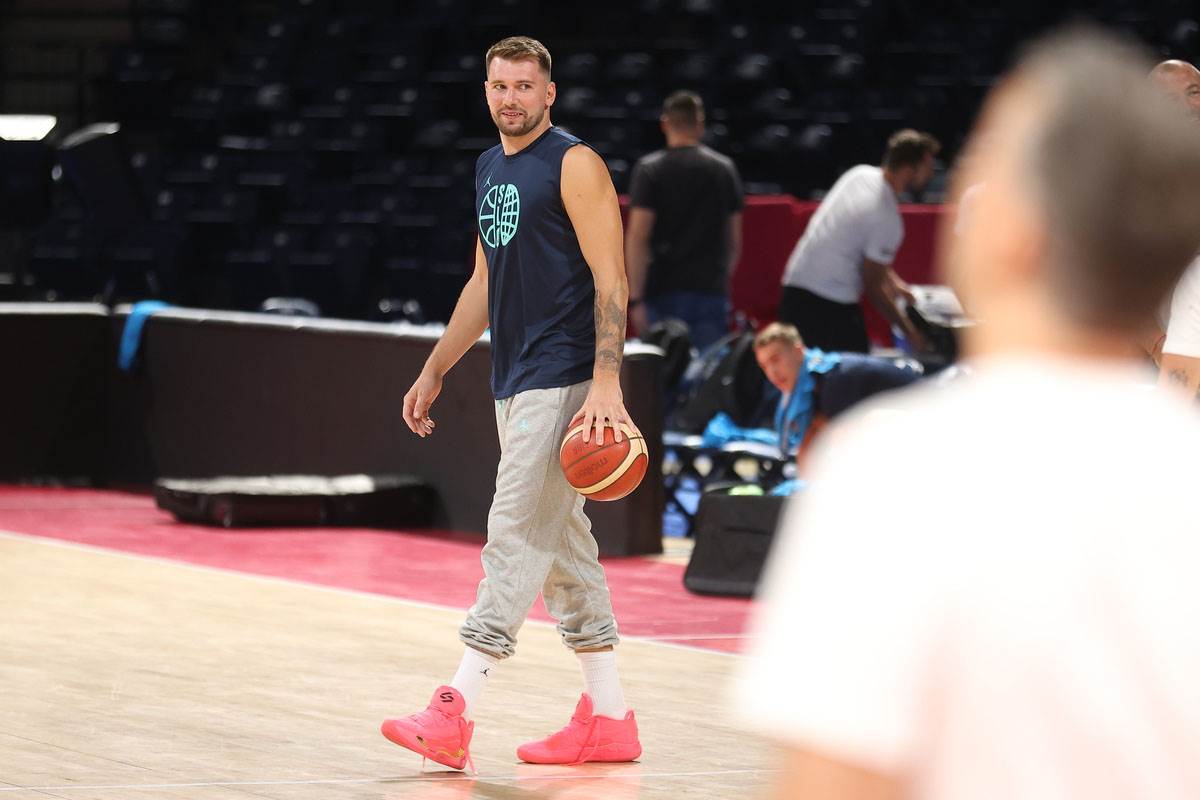 Luka Dončić na treningu u Beogradskoj areni