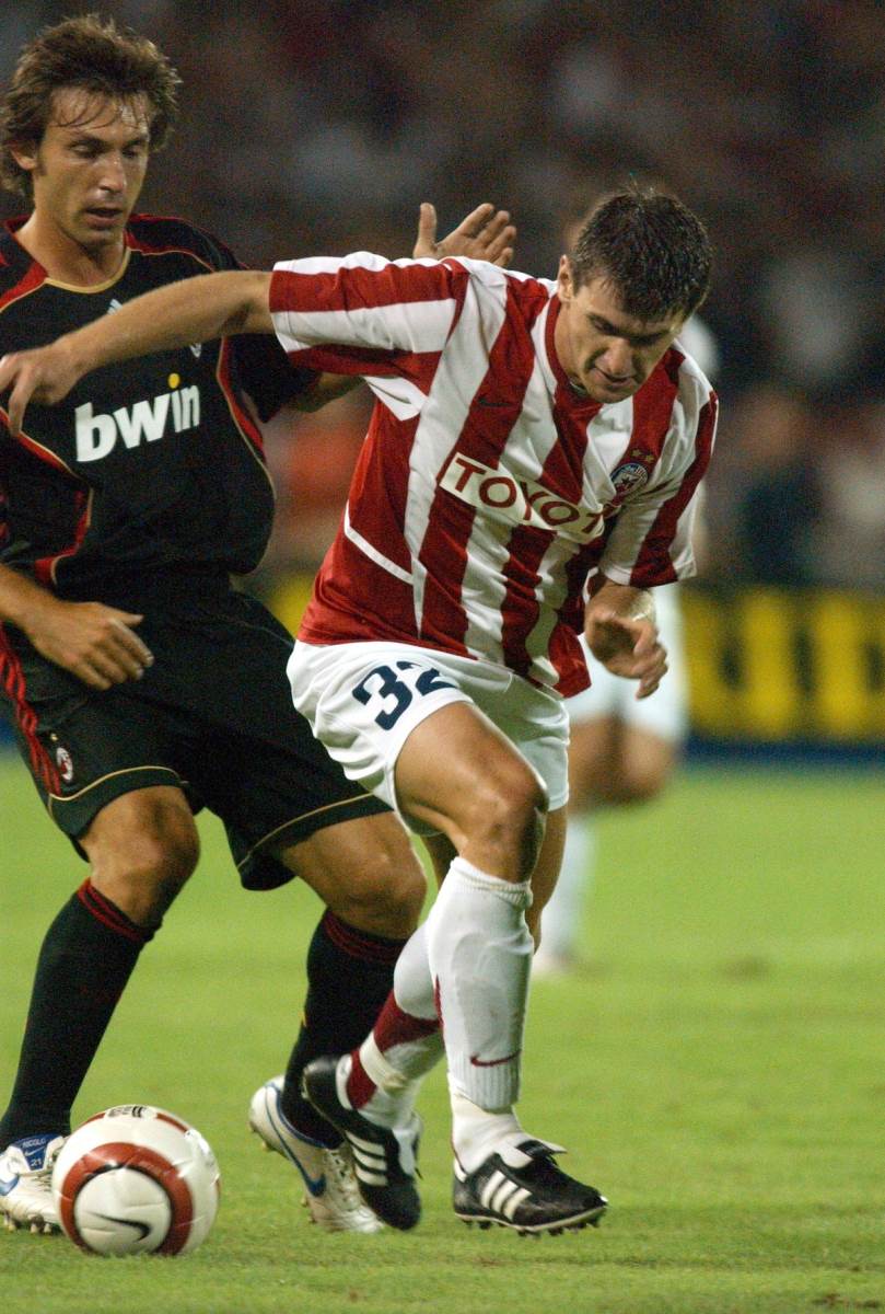 Dejan Milovanović i Andrea Pirlo na utakmici Zvezda Milan