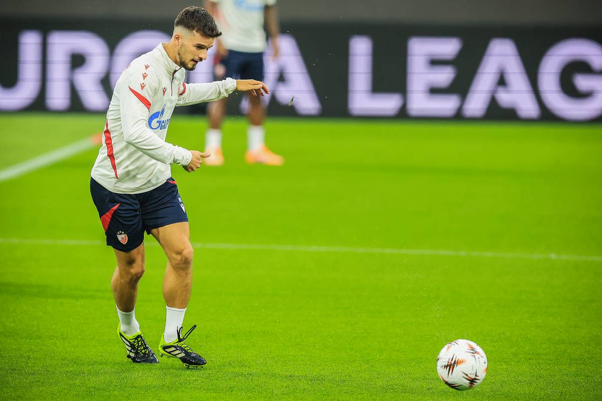 Tomas Hendel na treningu pred Porto Zvezda