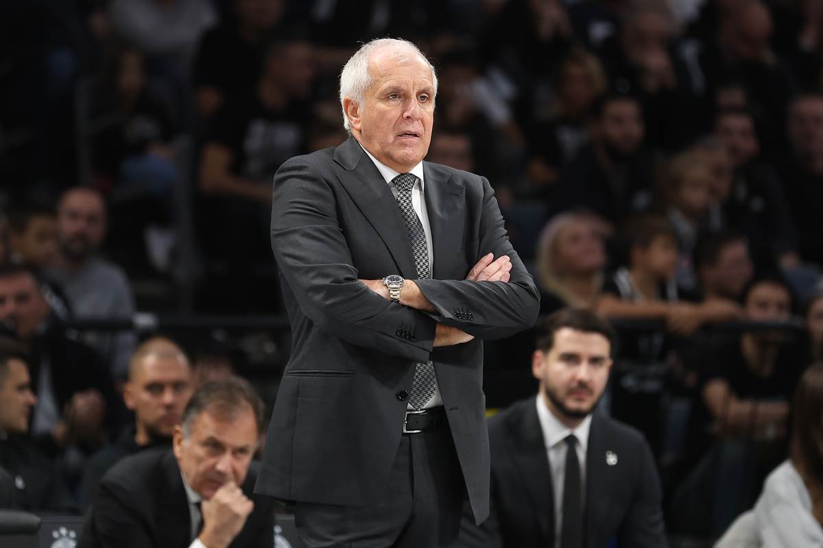 Željko Obradović na utakmici Partizan - Krka