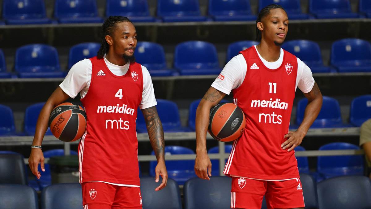 Tajson Karter i Devonte Grejem na treningu Crvene zvezde
