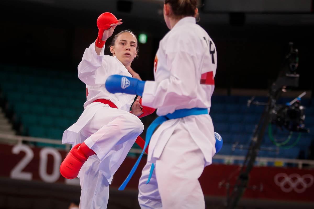 Jovana Preković tokom borbe na Olimpijskim igrama