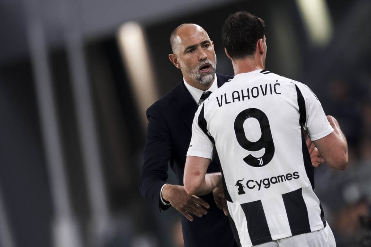 Dušan Vlahović i Igor Tudor na utakmici Juventusa