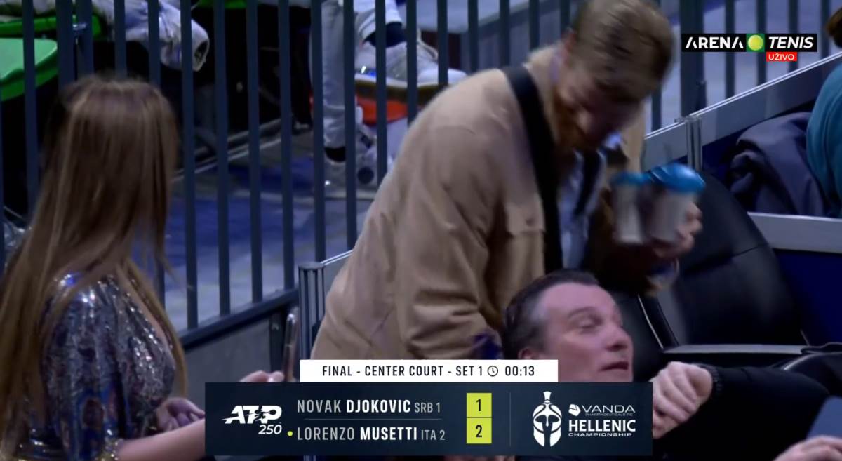 Tomas Vokap i Estrela Nuri na meču Novaka Đokovića u Atini