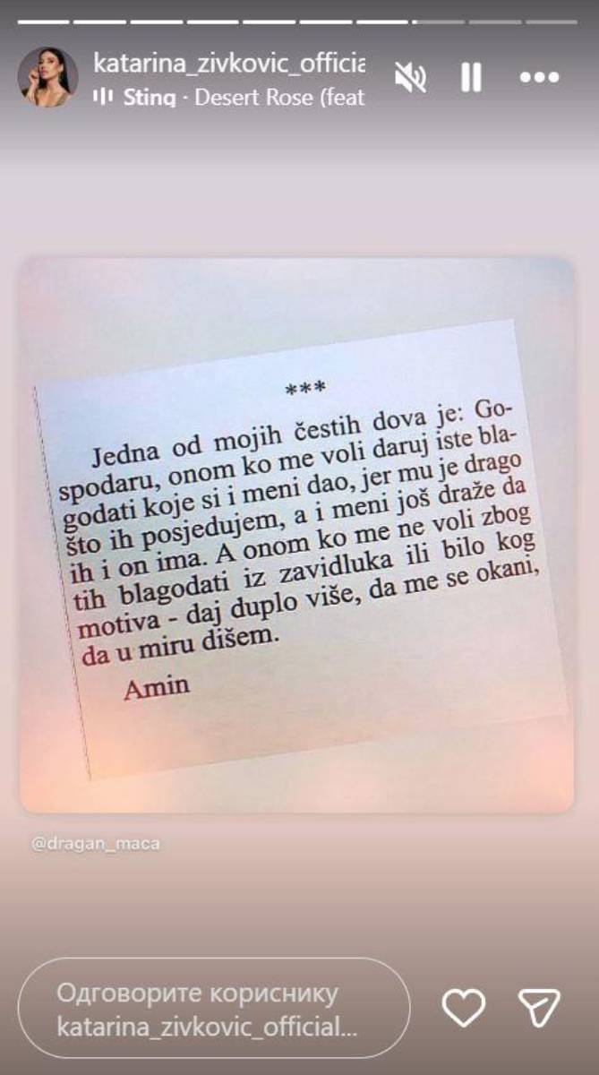 "Neka me se okani": Kaća Živković se oglasila na Instagramu, poslala jaku poruku usred skandala sa Kijom Kockar