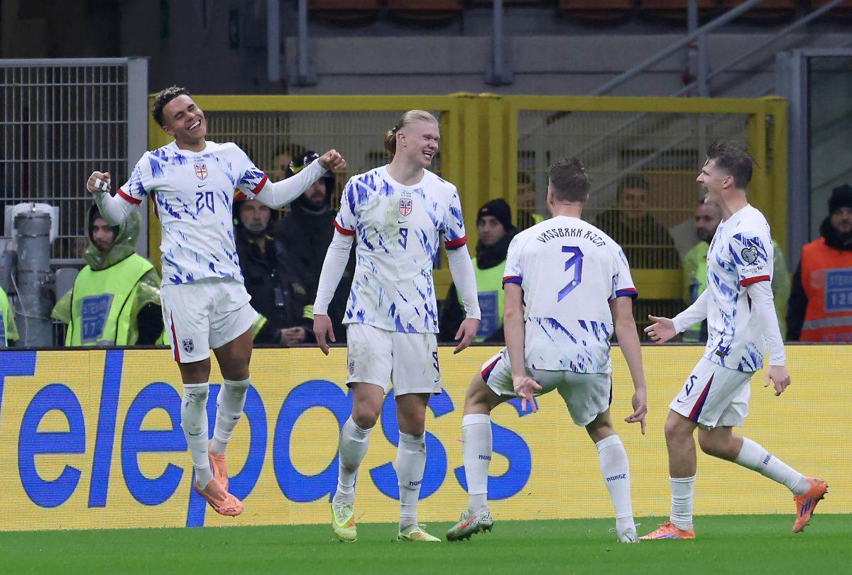 Erling Haland slavi gol za Norvešku protiv Italije