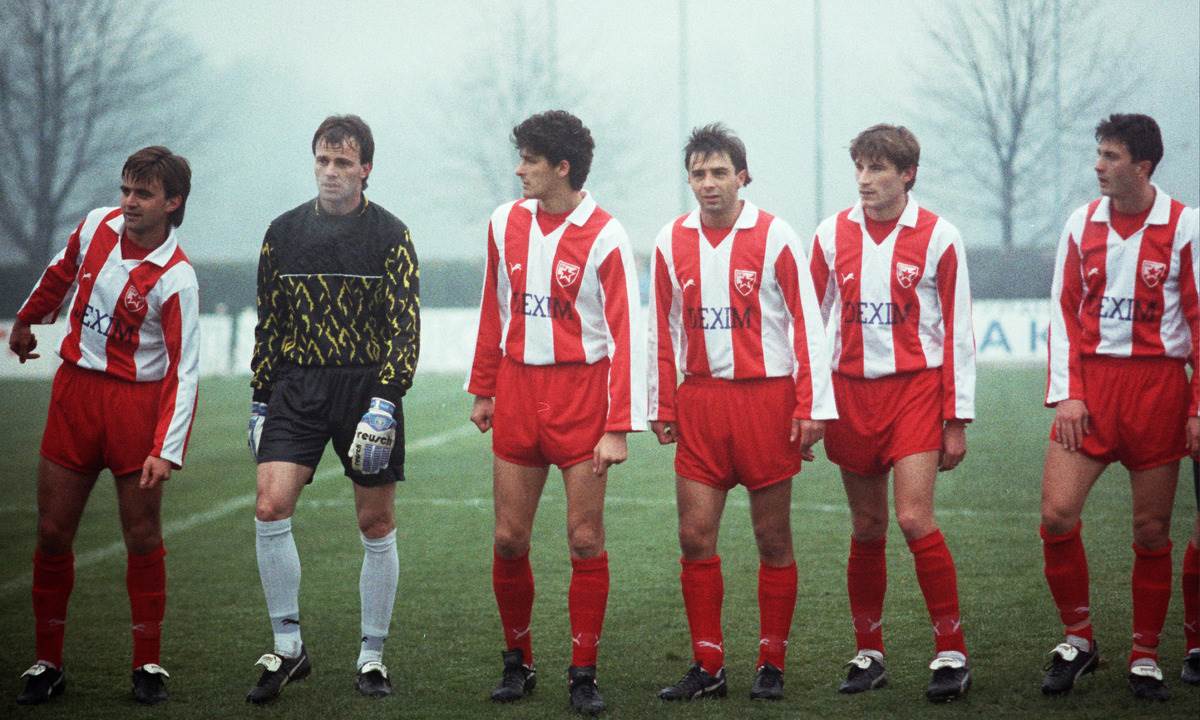 Slobodan Marović, Željko Kaluđerović, Mile Belodedić, Vlada Stošić, Ivica Momčilović i Milorad Ratković u Crvenoj zvezdi