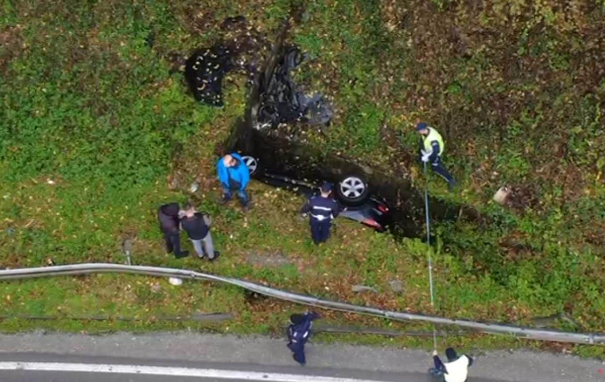 Prevrnut auto kod Čačka