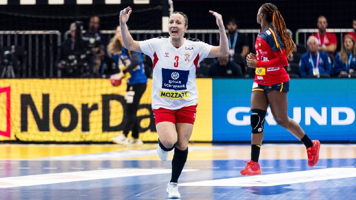 Katarina Krpež Šlezak slavi gol na Srbija Španija na Svetskom prvenstvu