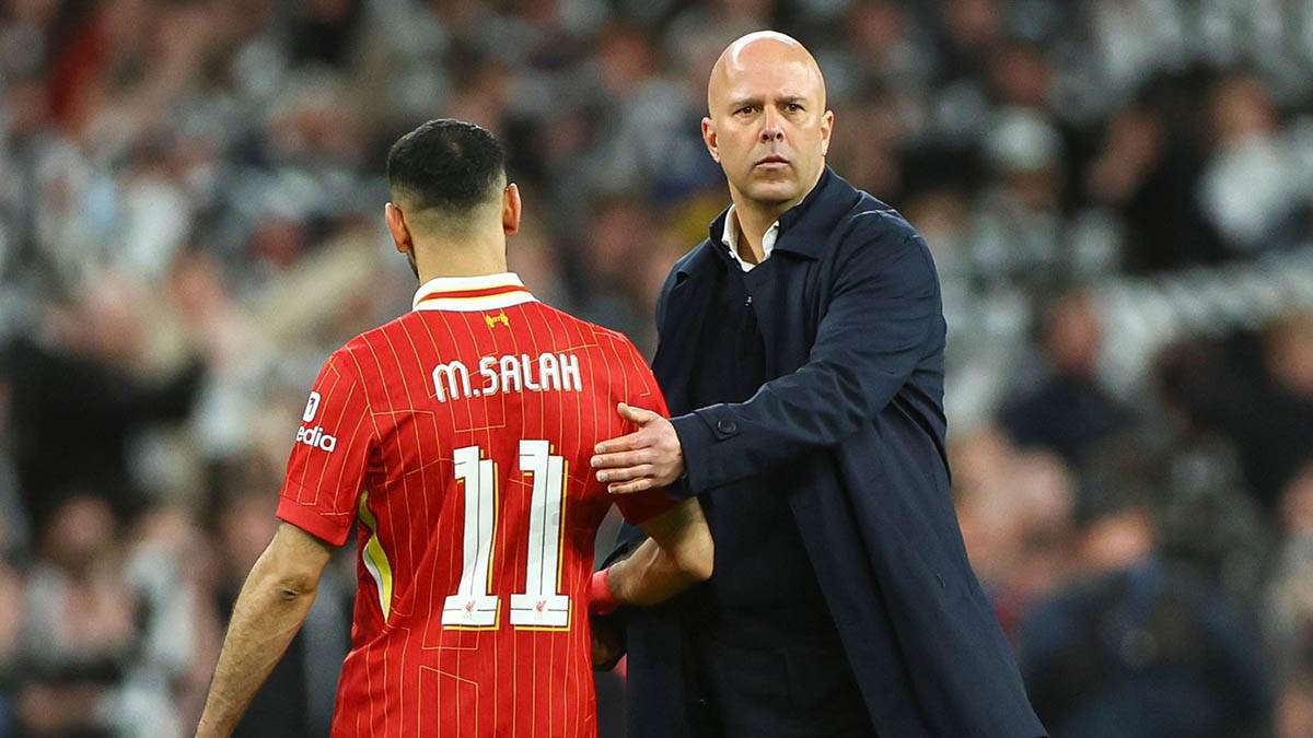 Arne Slot i Mohamed Salah na utakmici Liverpula