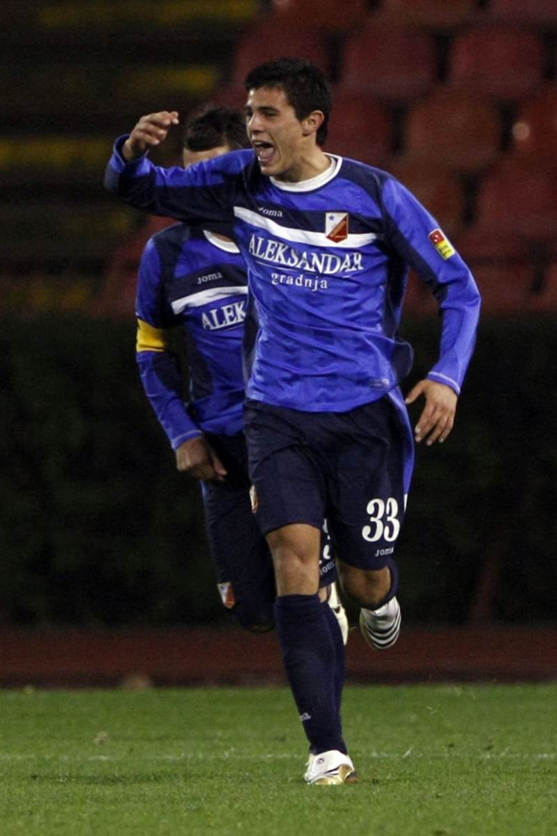 Danijel Aleksić slavi gol za Vojvodinu protiv Zvezde na Marakani