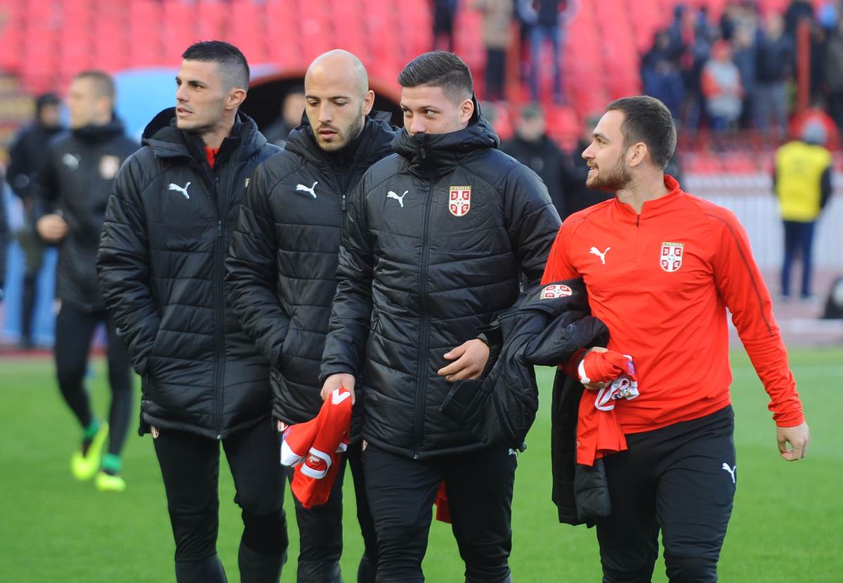 Danijel Aleksić sa Lukom Jovićem i Andrijom Živkovićem na Marakani