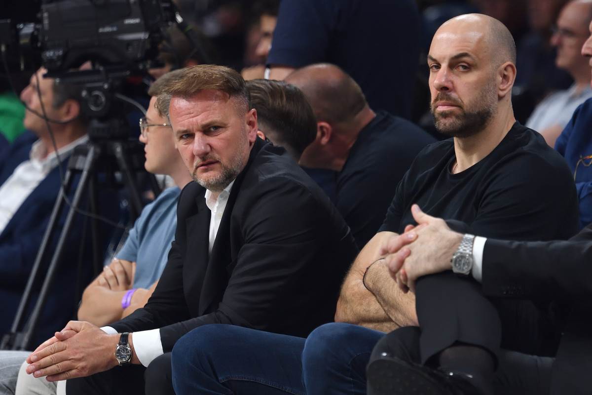 Ostoja Mijailović i Aleks Marić na utakmici Partizana