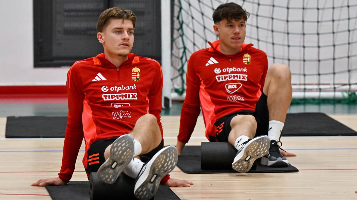 Aleks Tot i Žombor Gruger fudbaleri Ferencvaroša na treningu