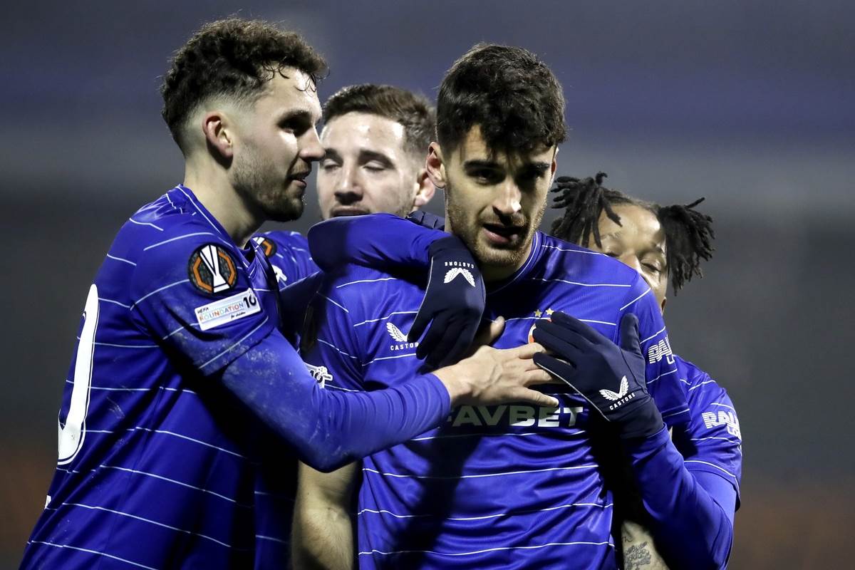Napadač Dinamo Zagreba Sandro Kulenović slavi gol na Maksimiru protiv FCSB u Ligi Evrope