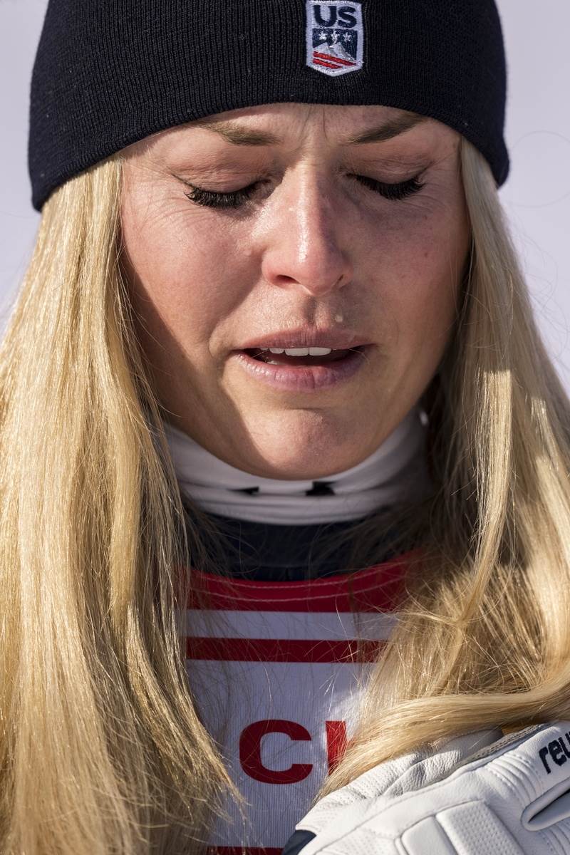 Lindzi Von plače na dodeli nagrada na Svetskom kupu u Švajcarskoj