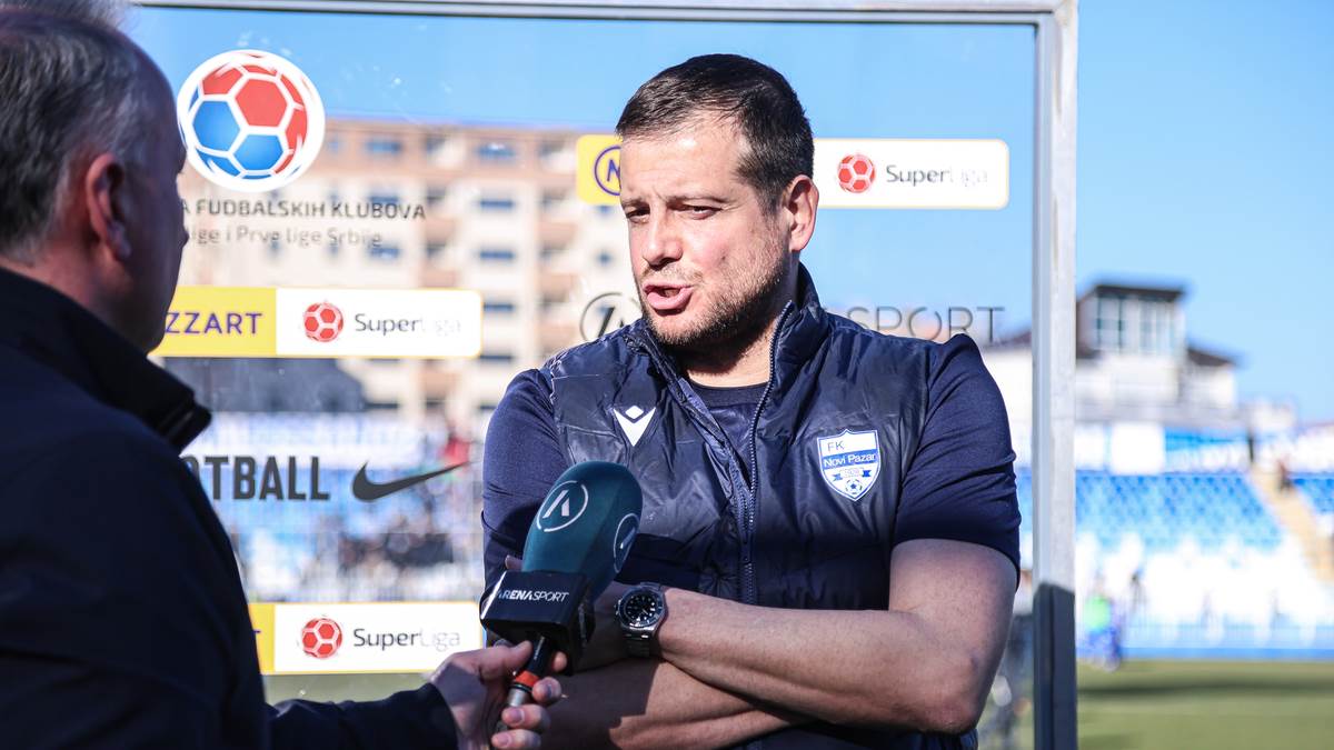 Nenad Lalatović daje izjavu posle meča Novi Pazar - TSC