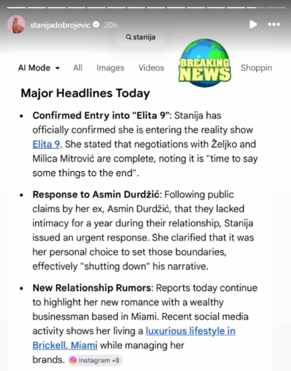 "Bogat je i živi u Majamiju": Stanija podelila informacije o misterioznom biznismenu koji joj je ukrao srce