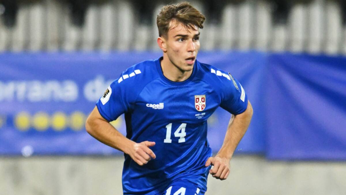 Mihajlo Cvetković na utakmici reprezentacije Srbije