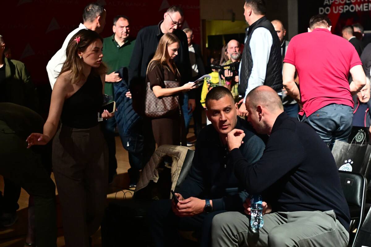 Saša Pavlović i Novica Veličković na promociji monografije KK Partizan