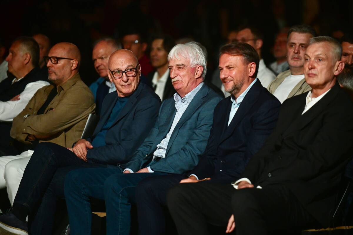 Dragan Todorić, Dragan Kićanović, Ostoja Mijailović, Žarko Paspalj na promociji monografije KK Partizan